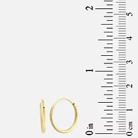 Womens 14K Gold 14mm Round Hoop Earrings