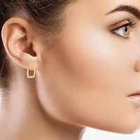 Womens 10K Gold 21mm Square Hoop Earrings