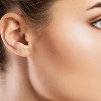 Cubic Zirconia 10K Gold 6mm Butterfly Stud Earrings