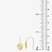 Womens 14K Gold Heart Drop Earrings