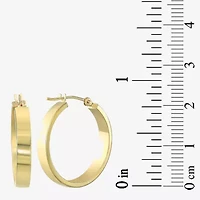 14K Yellow Gold 25mm Tube Hoop Earrings  