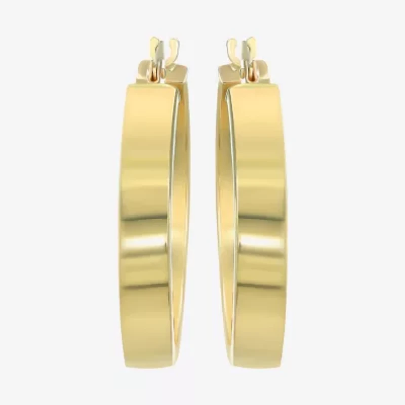 14K Yellow Gold 25mm Tube Hoop Earrings  