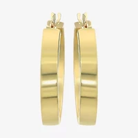 14K Yellow Gold 25mm Tube Hoop Earrings  
