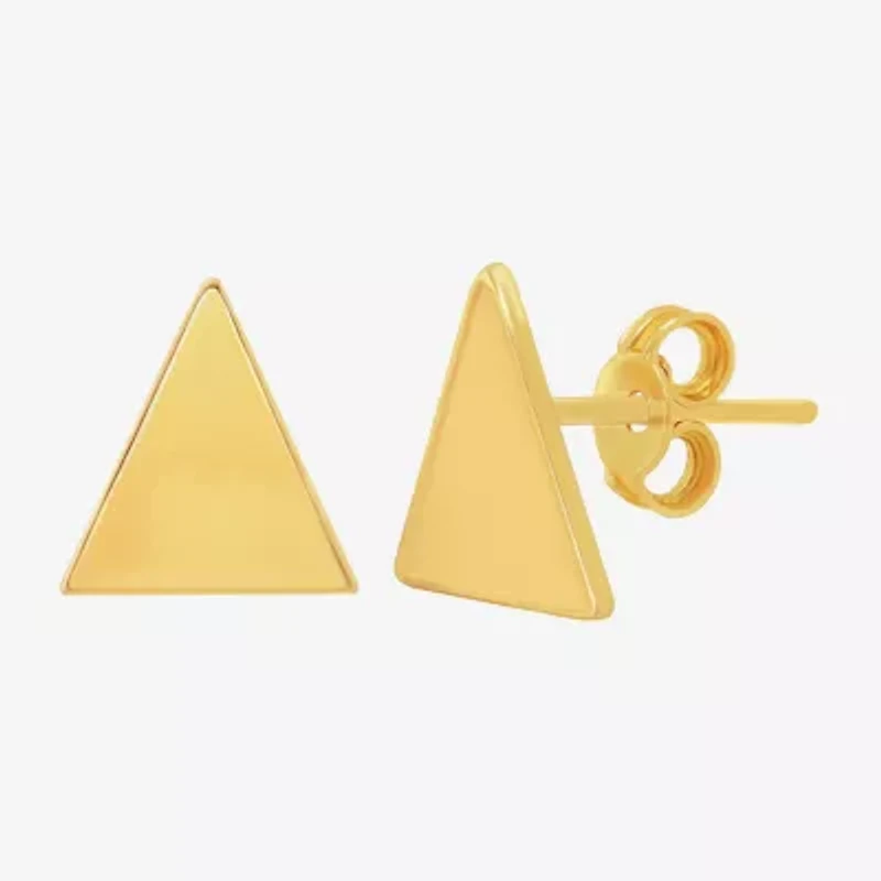 14K Gold 12.7mm Triangle Stud Earrings
