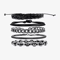 Mens -pc. Stainless Steel Bracelet Set