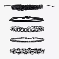 Mens -pc. Stainless Steel Bracelet Set