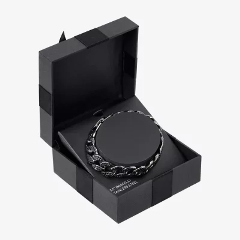 Mens Stainless Steel / Inch Curb Chain Bracelet