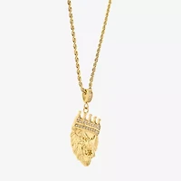 Mens Zirconia Stainless Steel 26 Inch Pendant Necklace