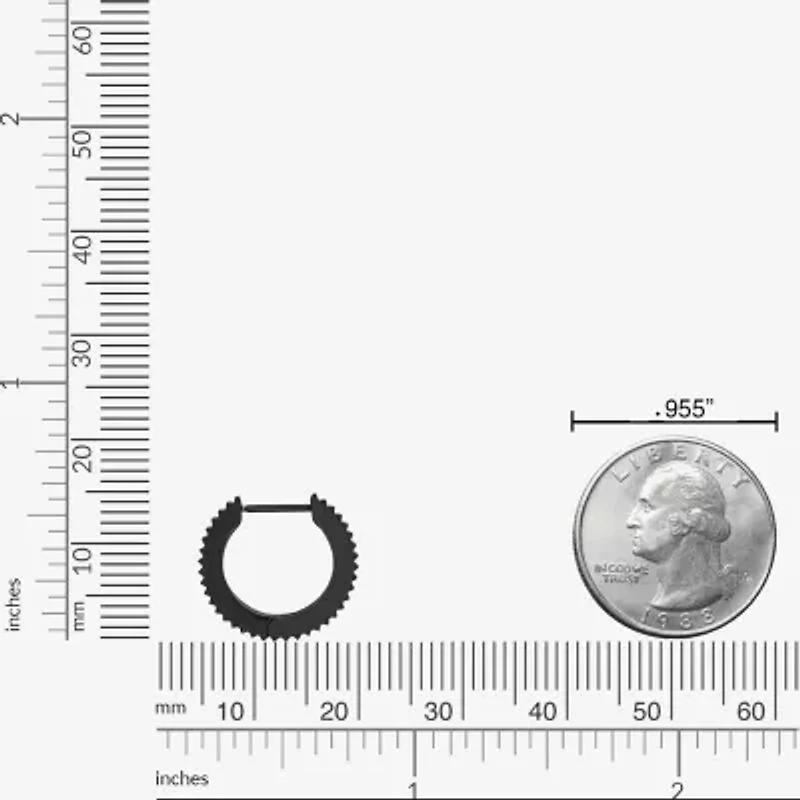 Mens Stainless Steel 16mm Hoop Earrings
