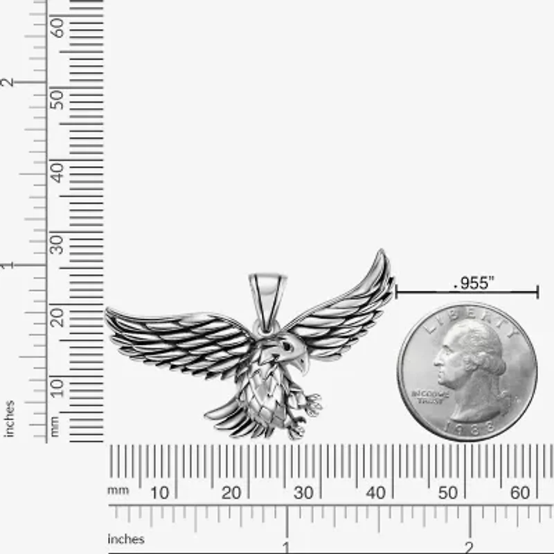 Eagle Mens Stainless Steel 24 Inch Pendant Necklace