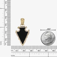 Mens Black Agate Stainless Steel Arrow 24 Inch Pendant Necklace