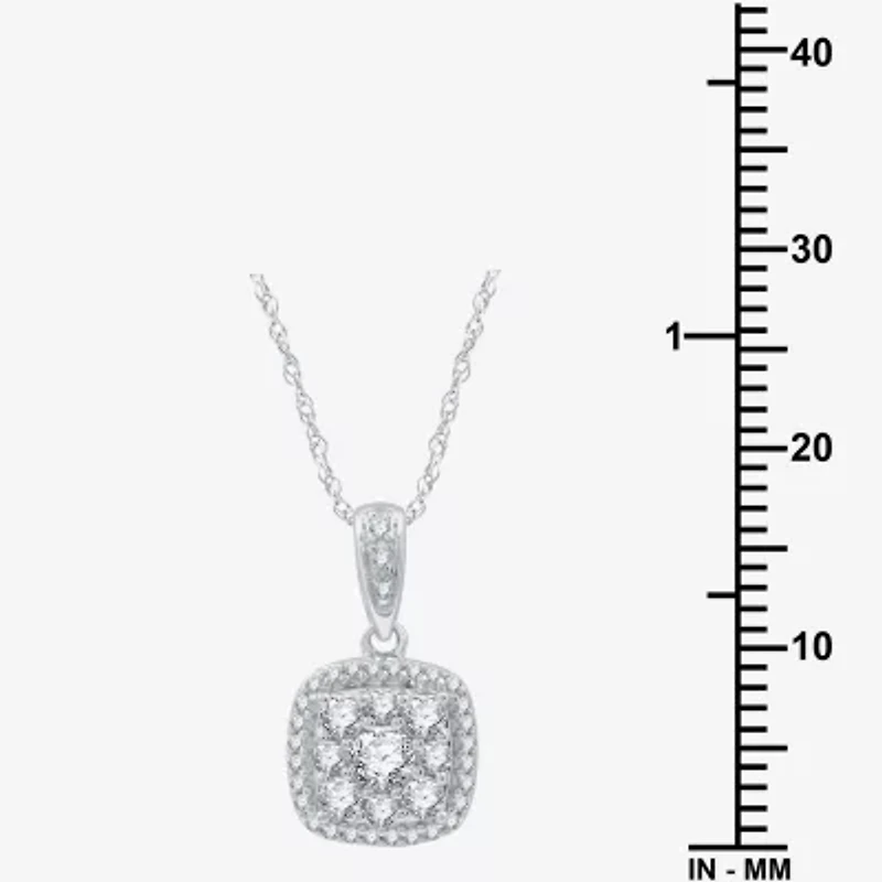 Diamond Blossom (H-I / I1) Womens 1 CT. T.W. Lab Grown White Diamond Sterling Silver Cushion 2-pc. Jewelry Set