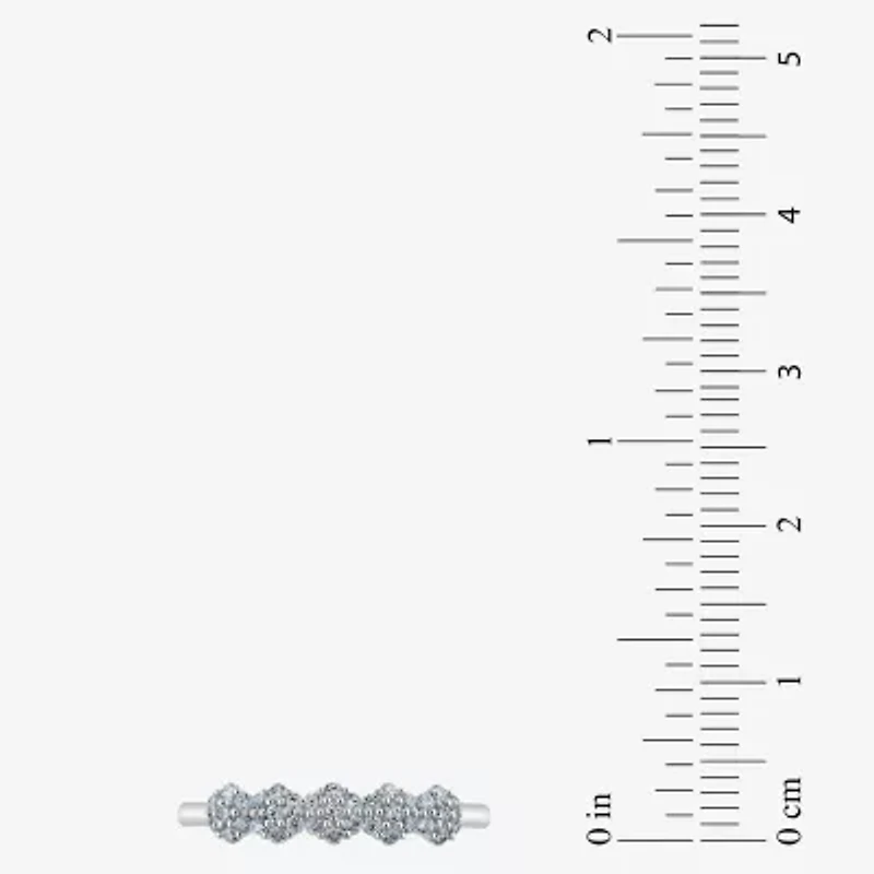 Diamond Blossom (H-I / I1) Womens 2MM 1/4 CT. T.W. Lab Grown White Sterling Silver Band