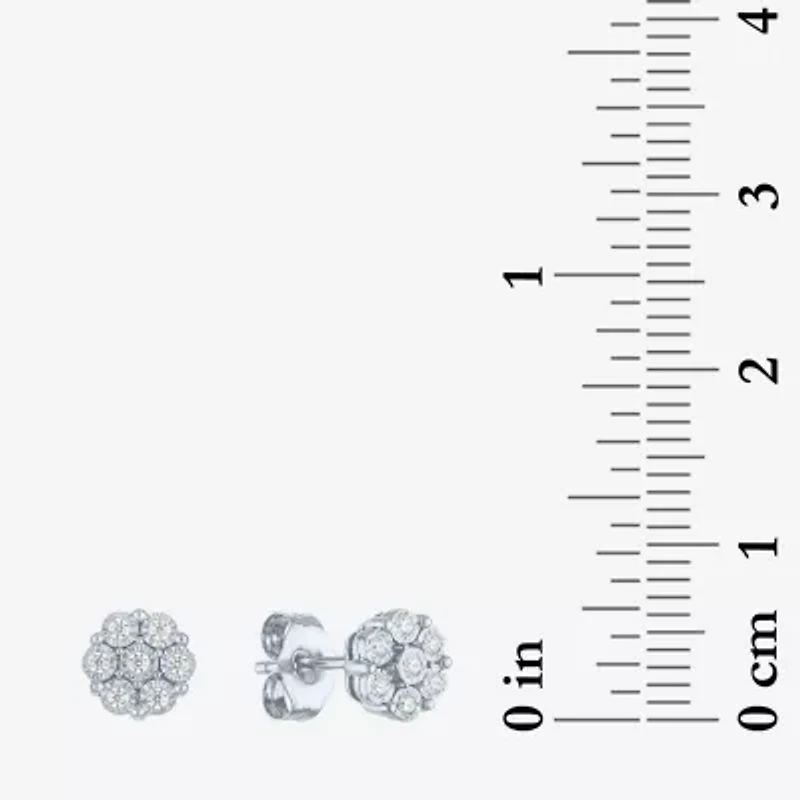 (G-H/I1-I2) Womens 1/7 CT. T.W. Lab Grown White Diamond Sterling Silver Earring Set