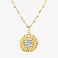 Diamond Addiction (G-H / I1-I2) North Star Womens 1/10 CT. T.W. Lab Grown White Diamond 14K Gold Over Silver Sterling Silver Star 18 Inch Pendant Necklace