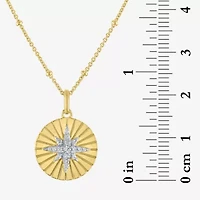 Diamond Addiction (G-H / I1-I2) North Star Womens 1/10 CT. T.W. Lab Grown White Diamond 14K Gold Over Silver Sterling Silver Star 18 Inch Pendant Necklace