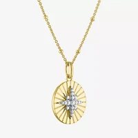 Diamond Addiction (G-H / I1-I2) North Star Womens 1/10 CT. T.W. Lab Grown White Diamond 14K Gold Over Silver Sterling Silver Star 18 Inch Pendant Necklace