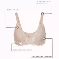 Leading Lady® Scalloped Lace Underwire Full Figure Bra- 5044