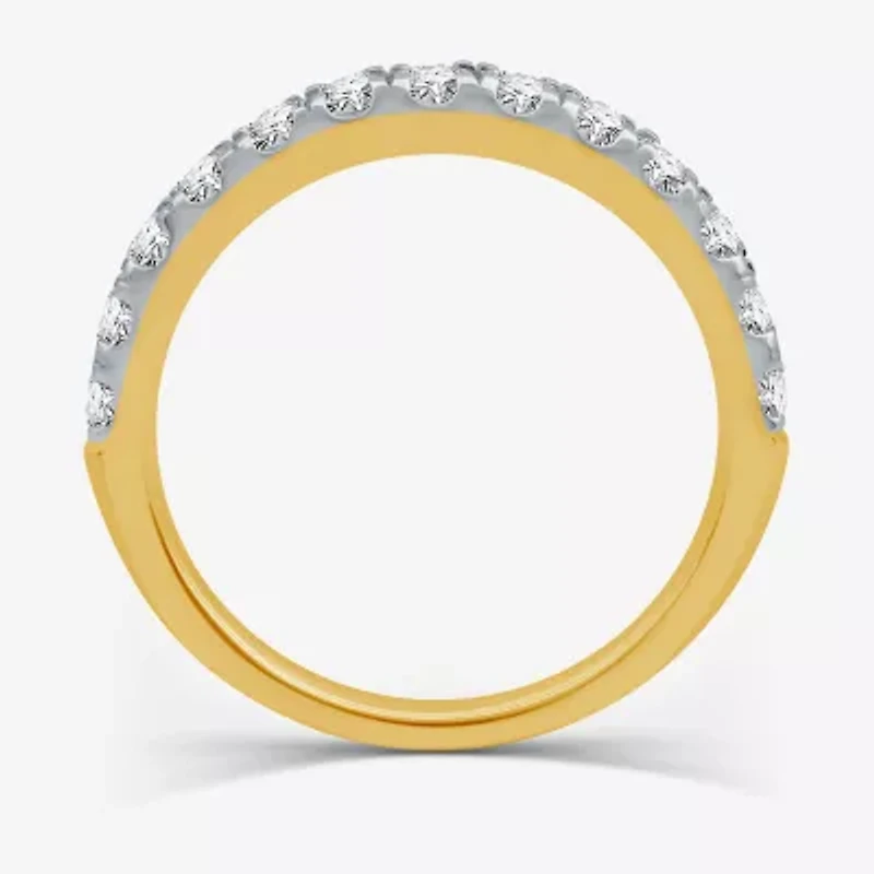 (H-I / I1) Womens 3MM 3/4 CT. T.W. Lab Grown White Diamond 14K Gold Wedding Band