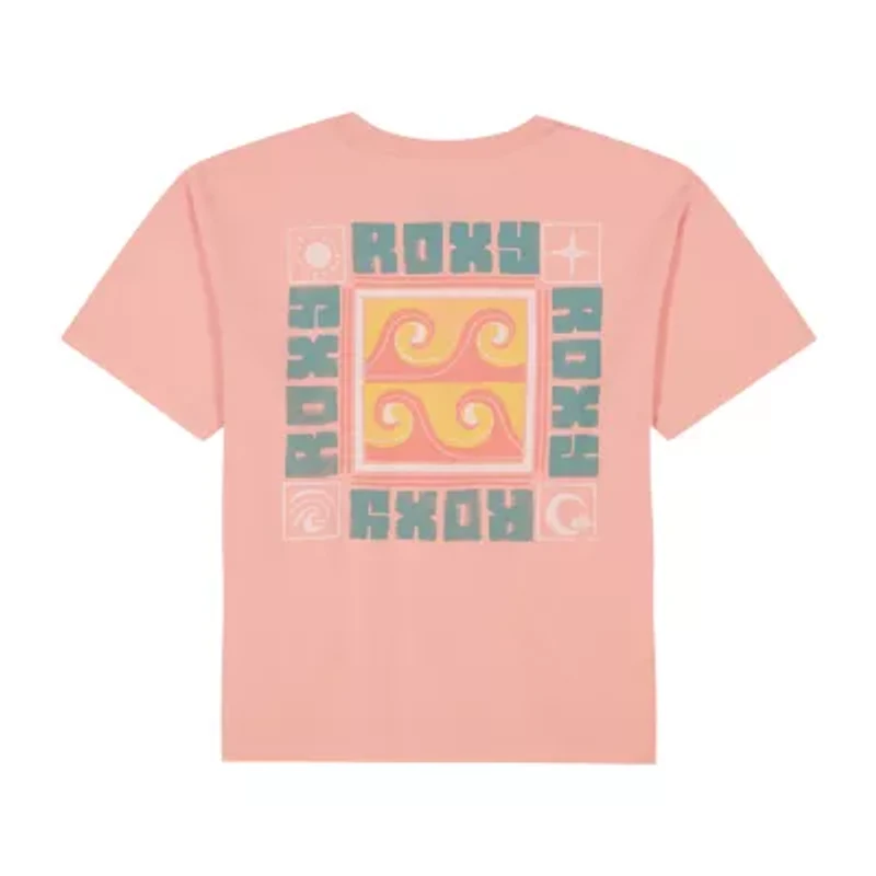 Roxy Big Kid Girls Crew Neck Short Sleeve Oversized Graphic T-Shirt