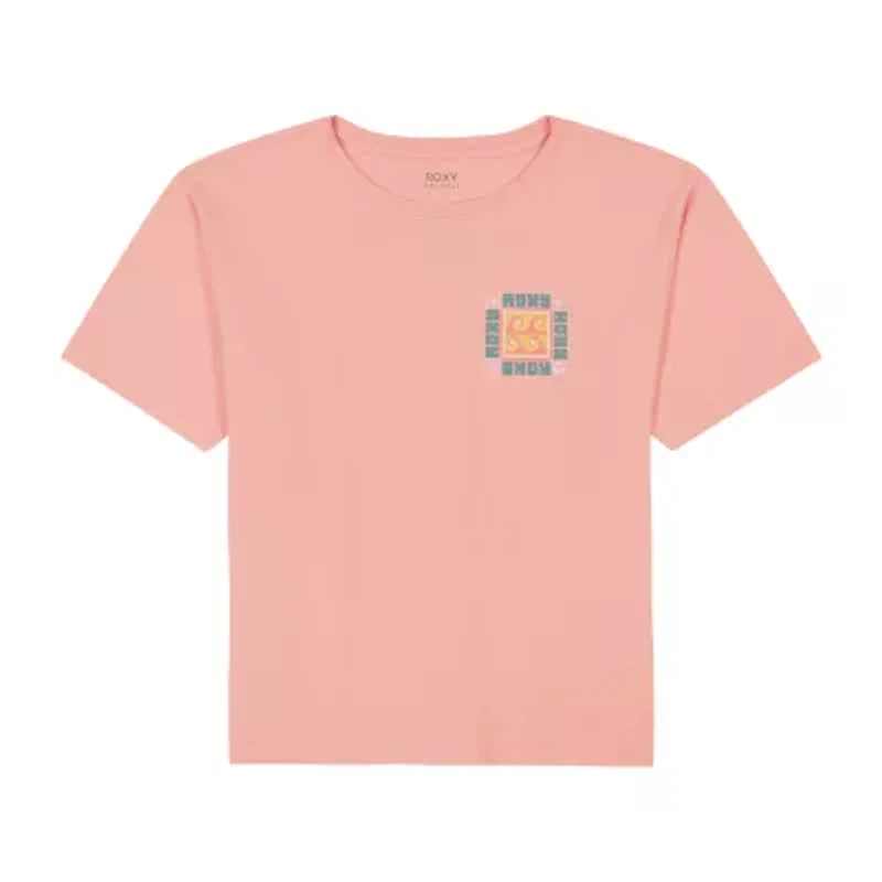 Roxy Big Kid Girls Crew Neck Short Sleeve Oversized Graphic T-Shirt
