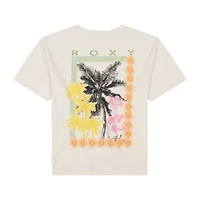 Roxy Big Kid Girls Crew Neck Short Sleeve Oversized Graphic T-Shirt