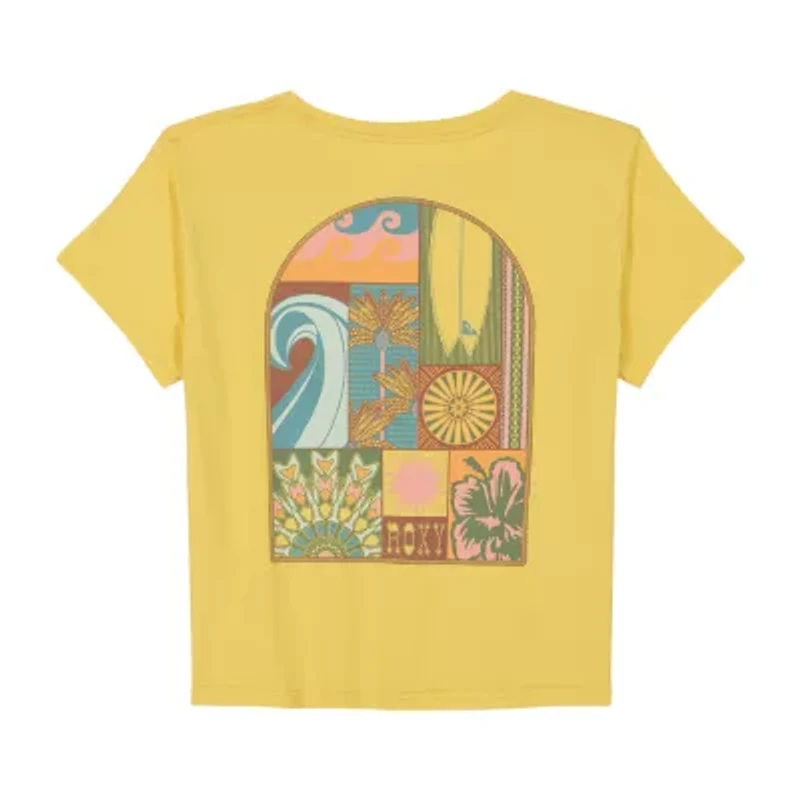 Roxy Big Kid Girls Crew Neck Short Sleeve Regular Fit Graphic T-Shirt