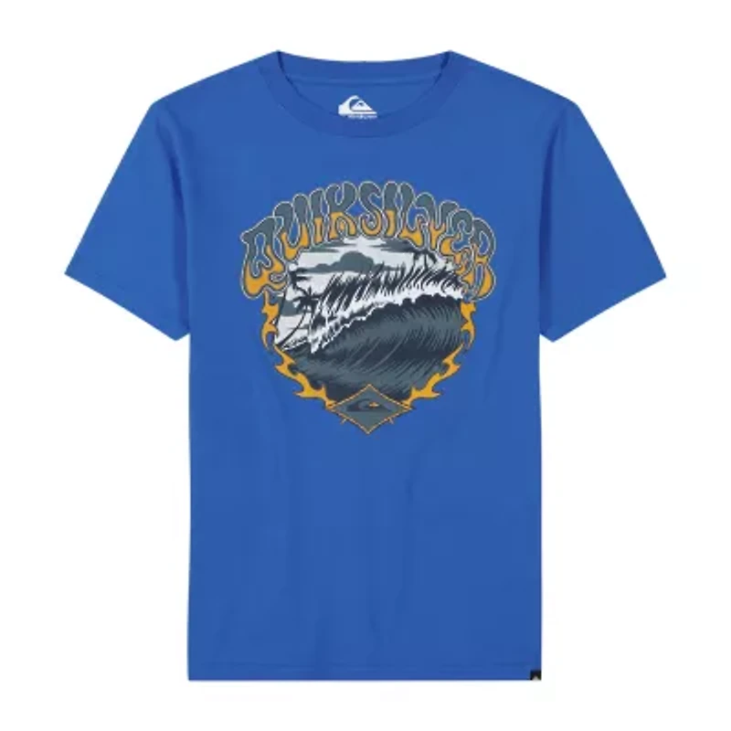 Quiksilver Big Kid Boys Crew Neck Short Sleeve Regular Fit Graphic T-Shirt