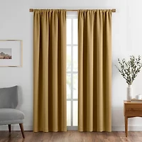 Elrene Home Fashions Vanderbilt Rod Pocket Energy Saving Blackout Single Curtain Panel