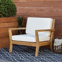 Carlbach Outdoor Teak Armchair with Cushions