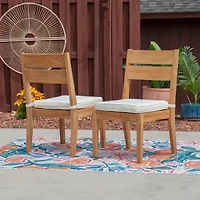 Carlbach Outdoor Teak 2-pc. Dining Chair with Cushion