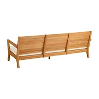 Carlbach Outdoor Teak 3-Seater Sofa with Cushions