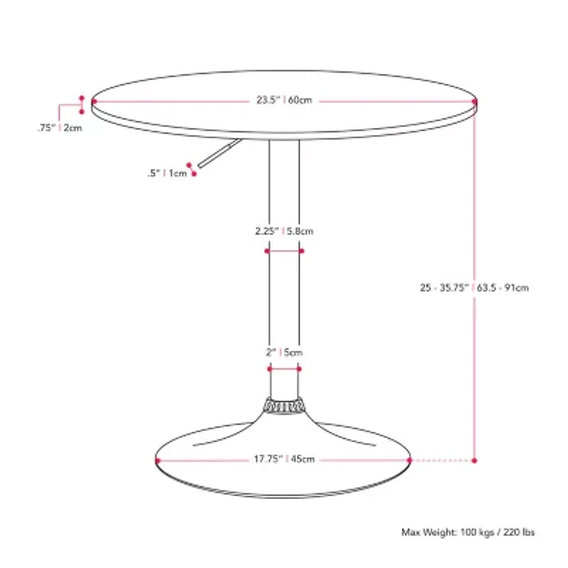 Corliving Adjustable Height Round Bar Table