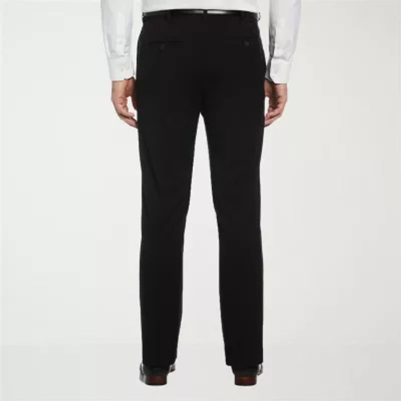 Savane Premium Stretch Expandable Waist Mens Straight Fit Dress Flat Front Pant