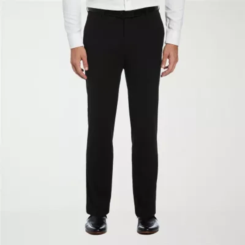 Savane Premium Stretch Expandable Waist Mens Straight Fit Dress Flat Front Pant
