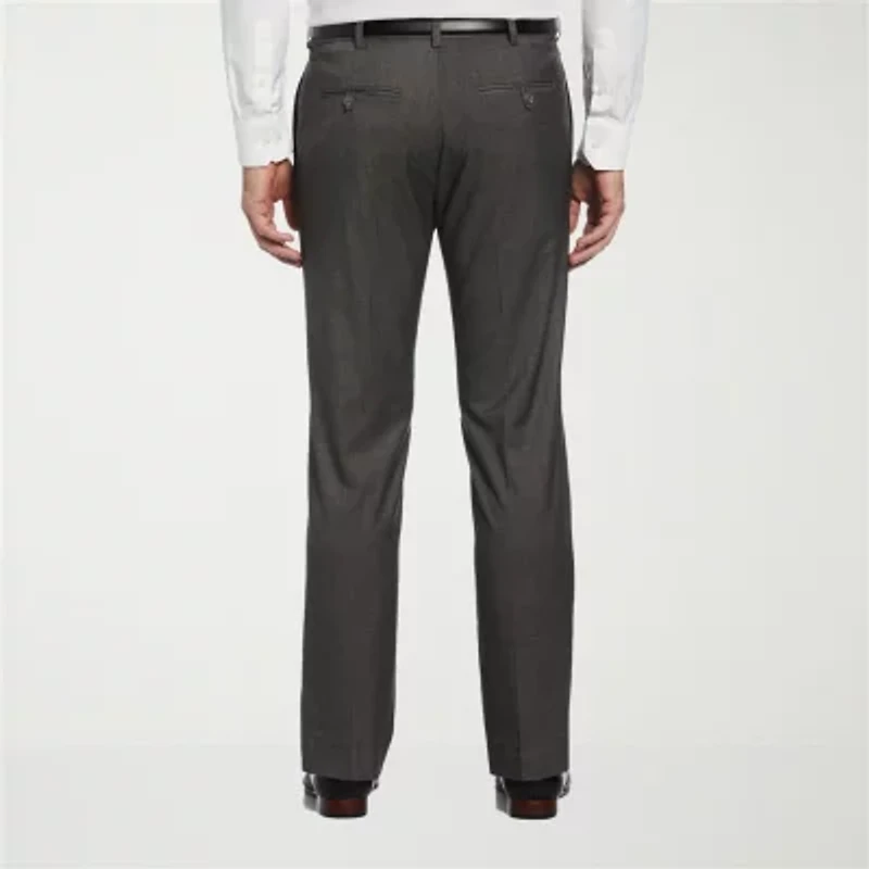 Savane Premium Stretch Expandable Waist Mens Straight Fit Dress Flat Front Pant