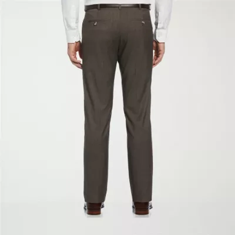 Savane Premium Stretch Expandable Waist Mens Straight Fit Dress Flat Front Pant