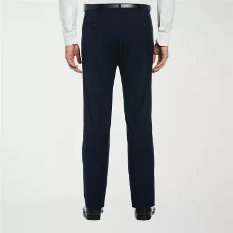 Savane Premium Stretch Expandable Waist Mens Straight Fit Dress Flat Front Pant
