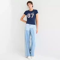 Arizona Womens Juniors Crew Neck Short Sleeve Graphic T-Shirt