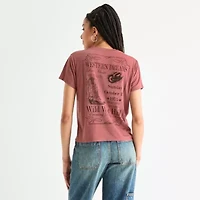 Arizona Womens Crew Neck Short Sleeve Juniors T-Shirt