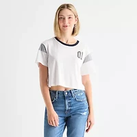 Arizona Womens Crew Neck Short Sleeve Juniors T-Shirt
