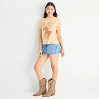 Arizona Womens Crew Neck Short Sleeve Juniors T-Shirt