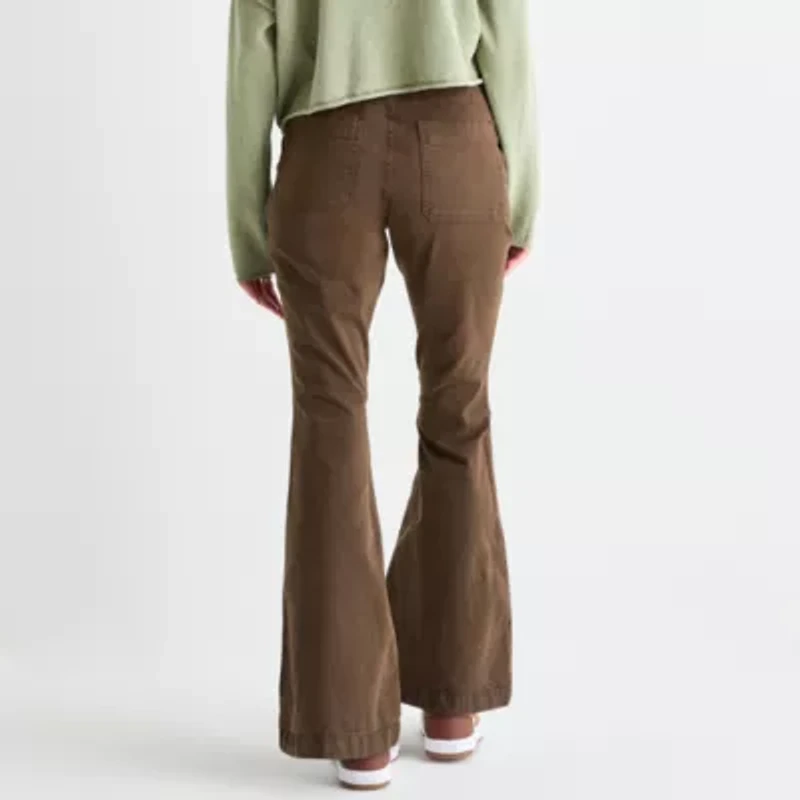 Arizona Womens Flare Low Rise Juniors Flat Front Pant