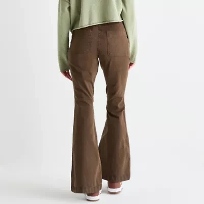 Arizona Womens Flare Low Rise Juniors Flat Front Pant