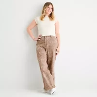 Arizona Womens Juniors Plus Low Rise Straight Leg Jean