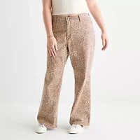 Arizona Womens Juniors Plus Low Rise Straight Leg Jean