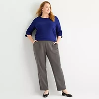 Liz Claiborne Ponte Womens Plus Straight Pull-On Pant