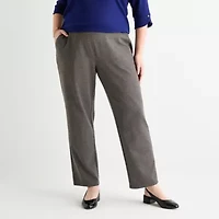 Liz Claiborne Ponte Womens Plus Straight Pull-On Pant