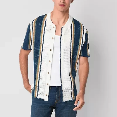 Arizona Mens Short Sleeve Layered Sweater Big and Tall