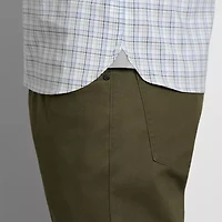 Van Heusen Everyday Defense Stain Shield Mens Short Sleeve Slim Fit Stretch Fabric Wrinkle Free Button-Down Shirt